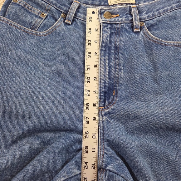 L.L.Bean Original Fit Relaxed Jeans Womens Size 12 REG Blue Floral Lined Denim - Picture 9 of 11